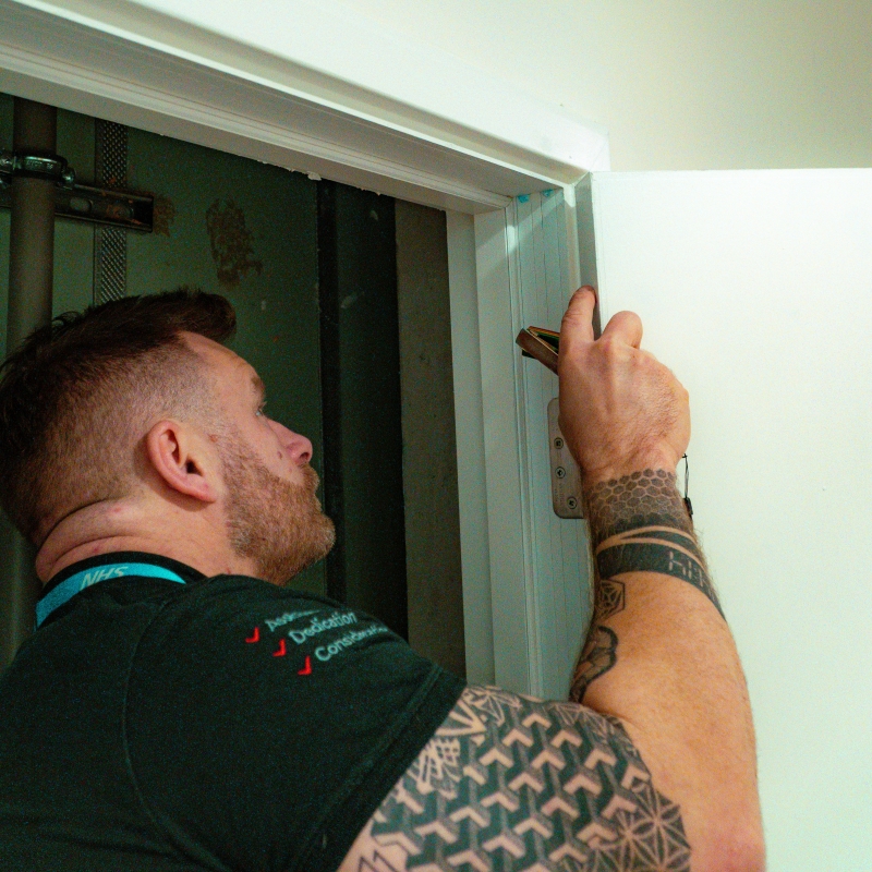 Fully compliant Fire Door in a hospital, surveyed by Approved Door Consultancy Ltd 