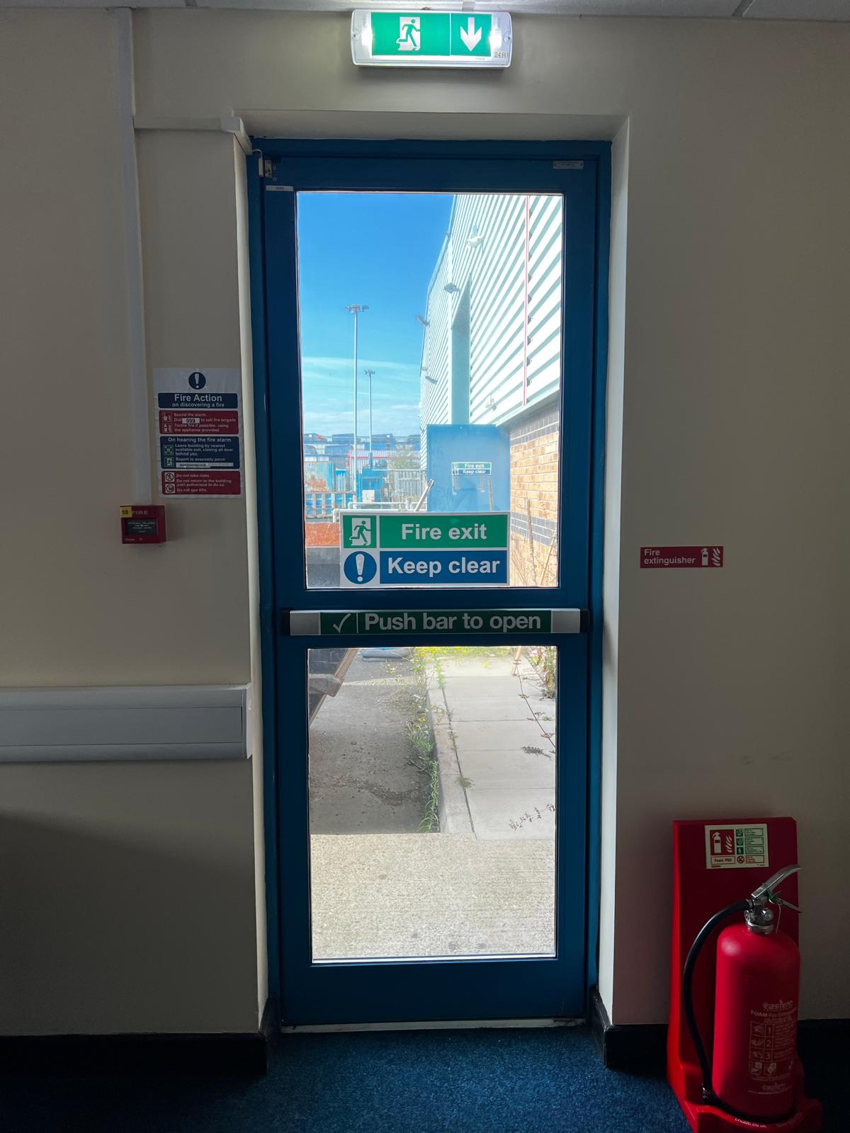 Fire Exit Door with glass panels